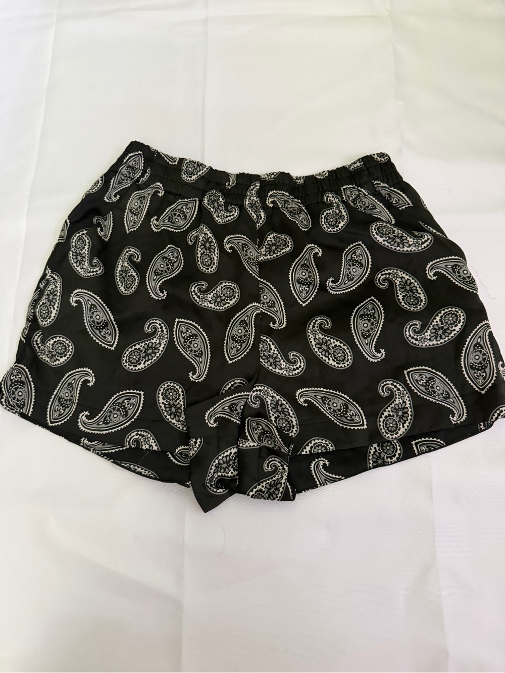 Forever 21 Black and White Paisley Athletic Shorts